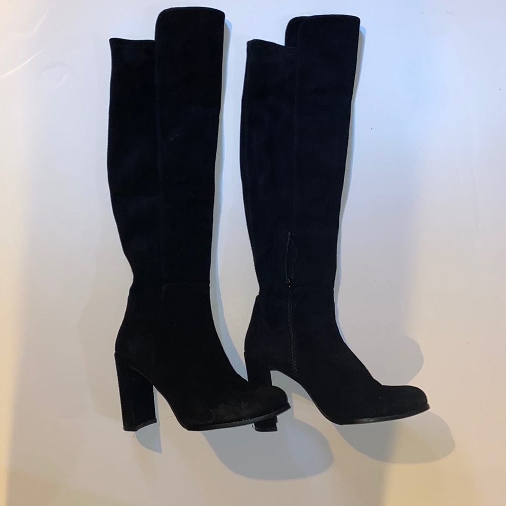 Stuart Weitzman Knee High Black Suede Boots